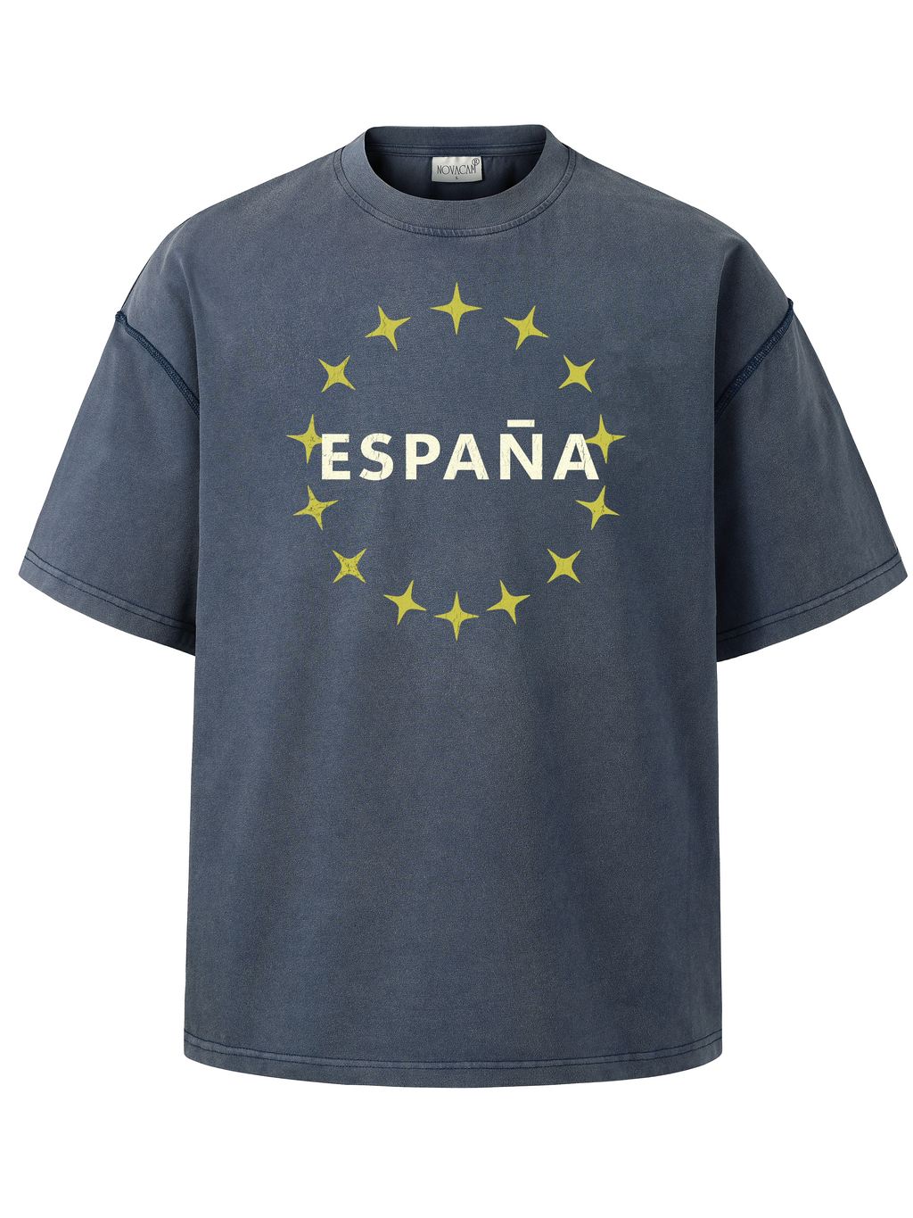 NOVACAM Letter Star Print Loose Tee