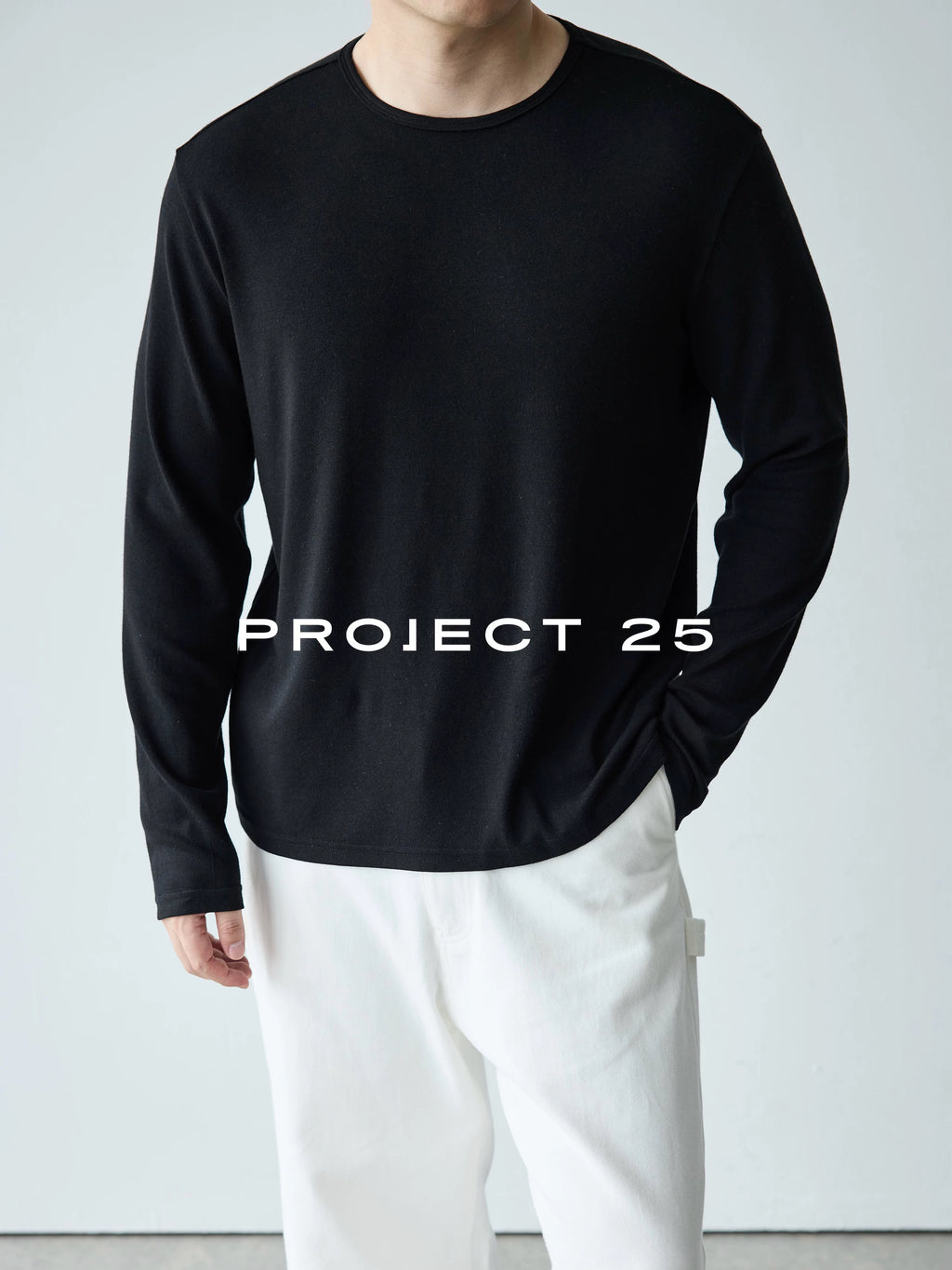 PROJECT 25 Mousse Wool Blend Relaxed Long-Sleeve Tee