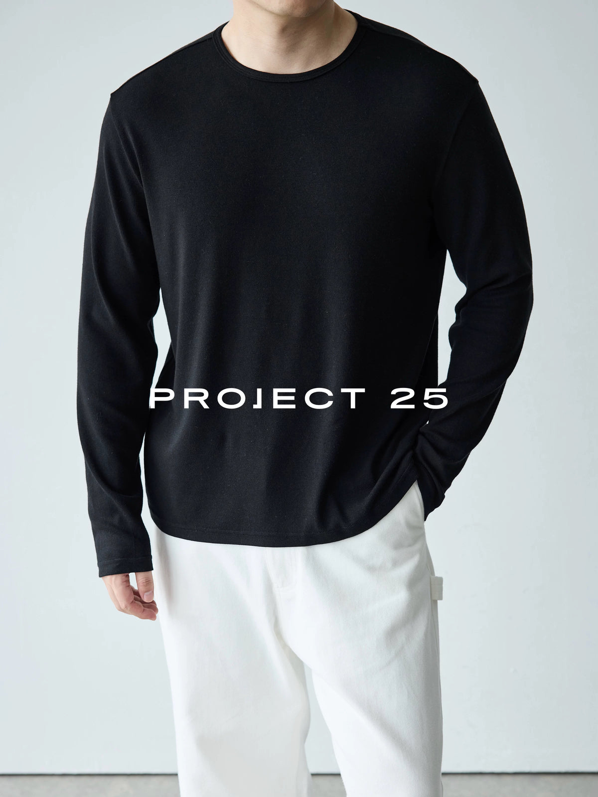 PROJECT 25 Mousse Wool Blend Relaxed Long-Sleeve Tee
