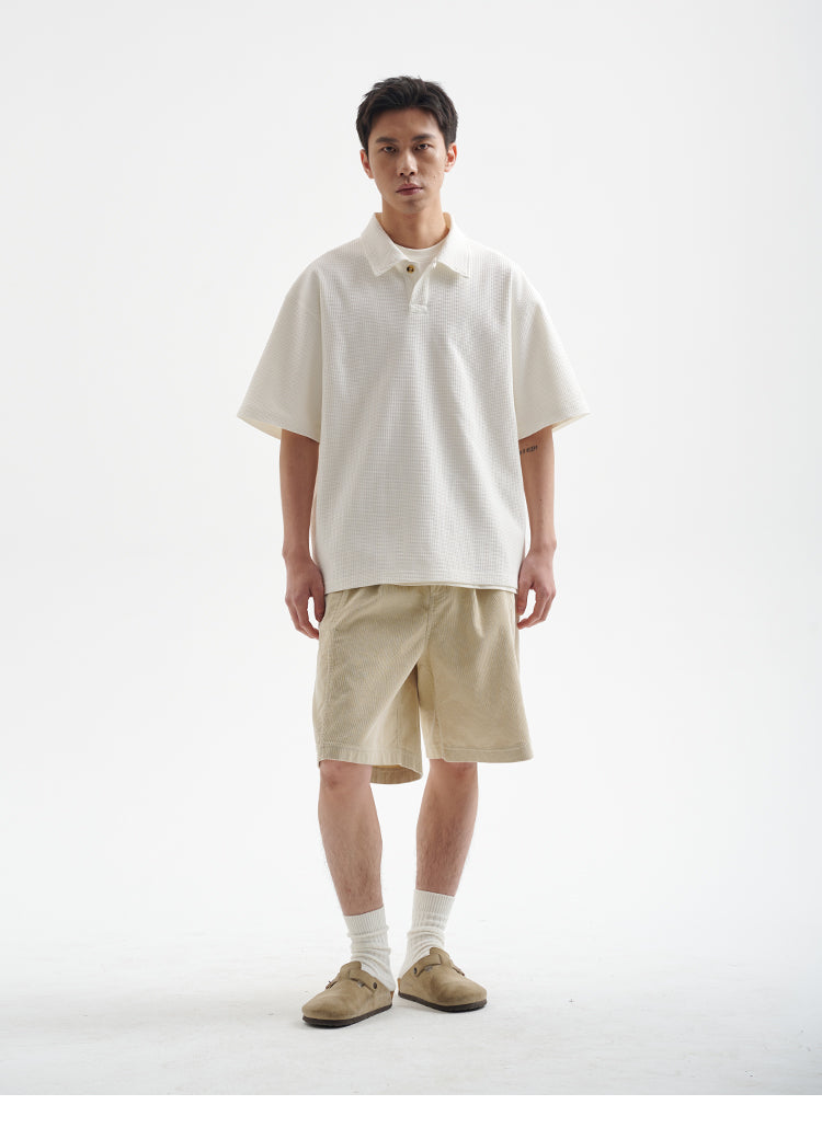 BUTTBILL 25SS Vintage commuter solotex waffle polo shirt