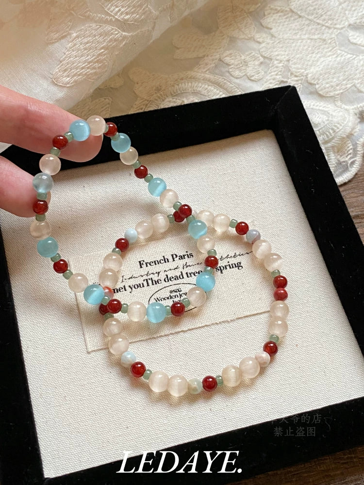 LIDAYE Cat's Eye Red Agate Bracelet