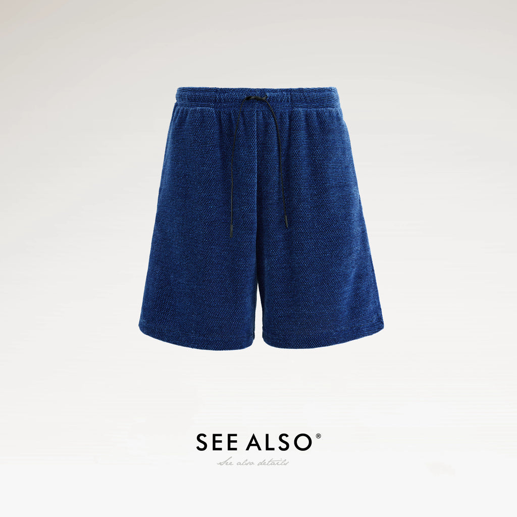 SEE ALSO Knitted Waffle Texture Straight-Leg Casual Shorts