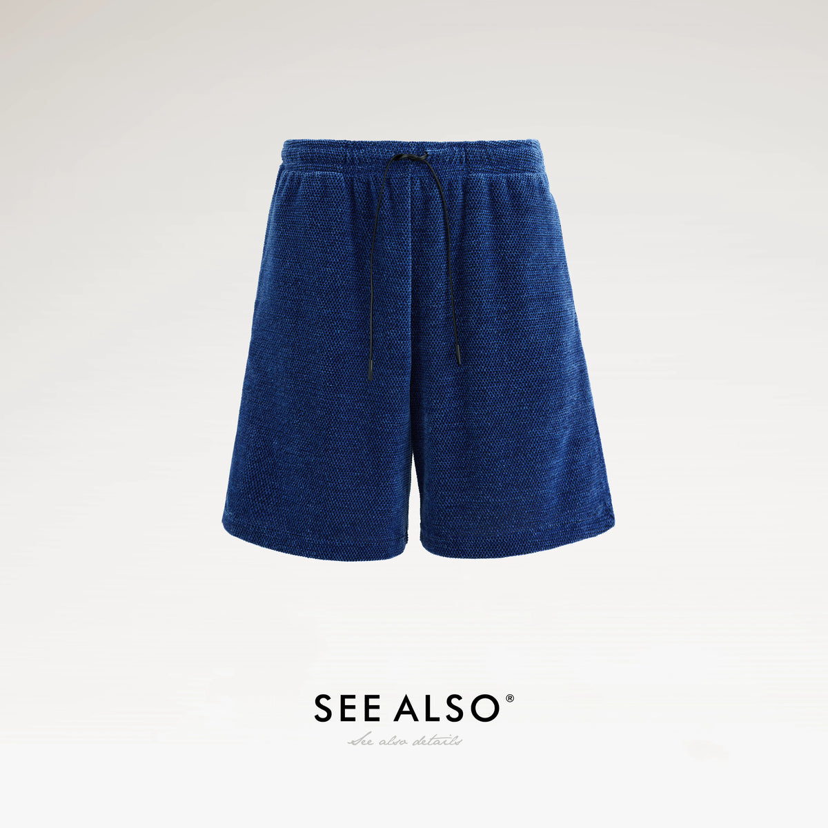 SEE ALSO Knitted Waffle Texture Straight-Leg Casual Shorts