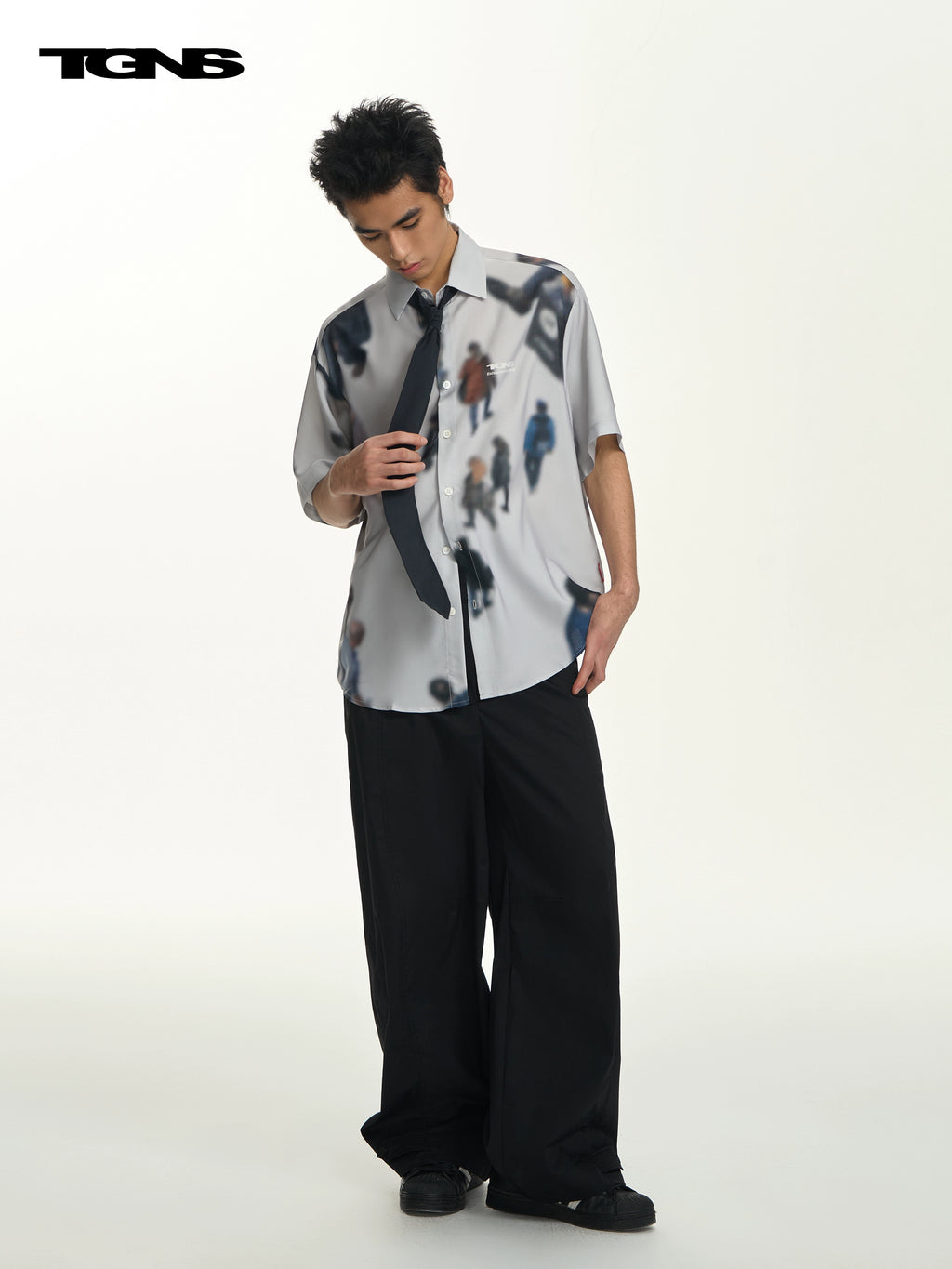 TGNS Vintage Shadow Flower Hawaiian Shirt