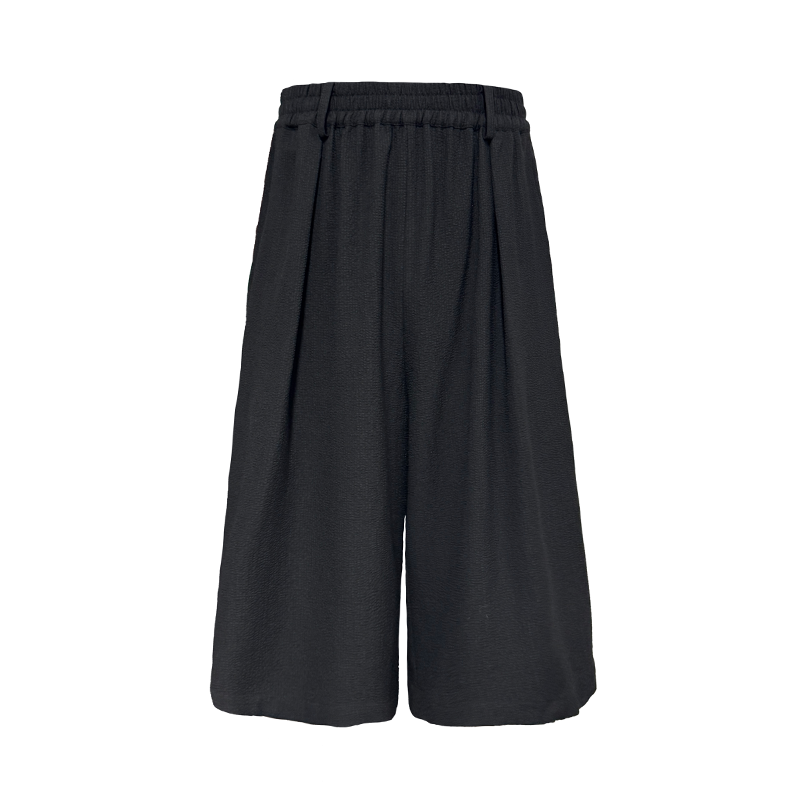 JCAESAR Bubble Pleated Plaid Casual Shorts