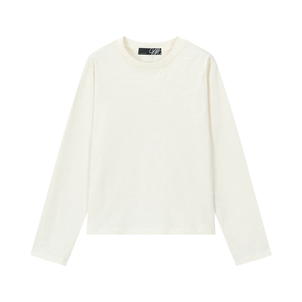 VLABMADE Slub Texture Cross Stitching Embroidered Long-Sleeve Tee
