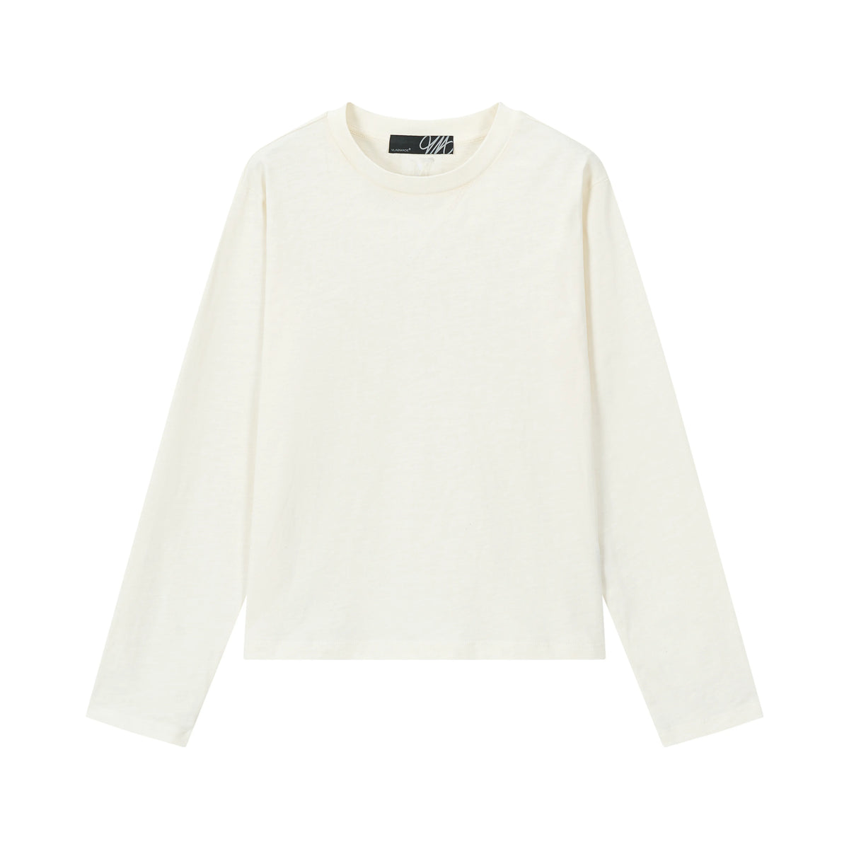 VLABMADE Slub Texture Cross Stitching Embroidered Long-Sleeve Tee