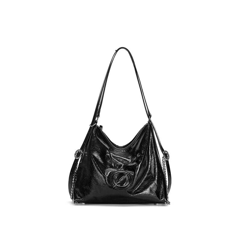 JELLY TOYBOY Purple Faux Leather Zip-Top Shoulder Bag