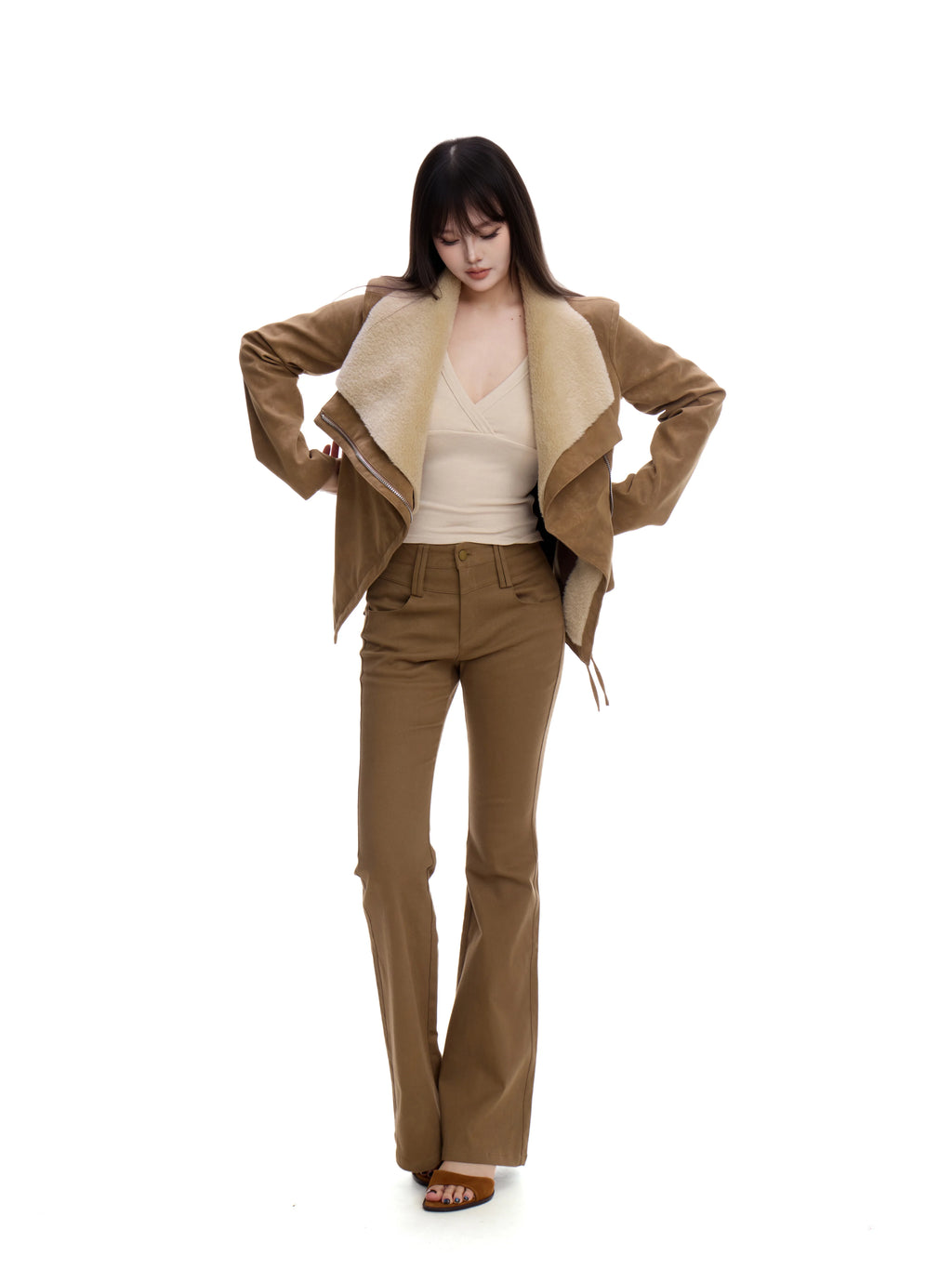 WITHMIN Low-rise Straight Tube Slim and Drape Jeans