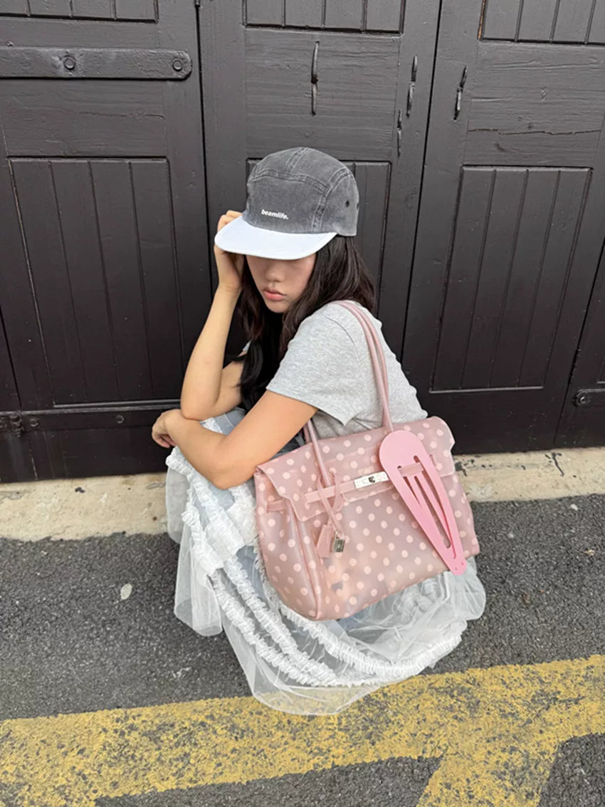 Fat*2 Polka Dot Faux Leather Tote
