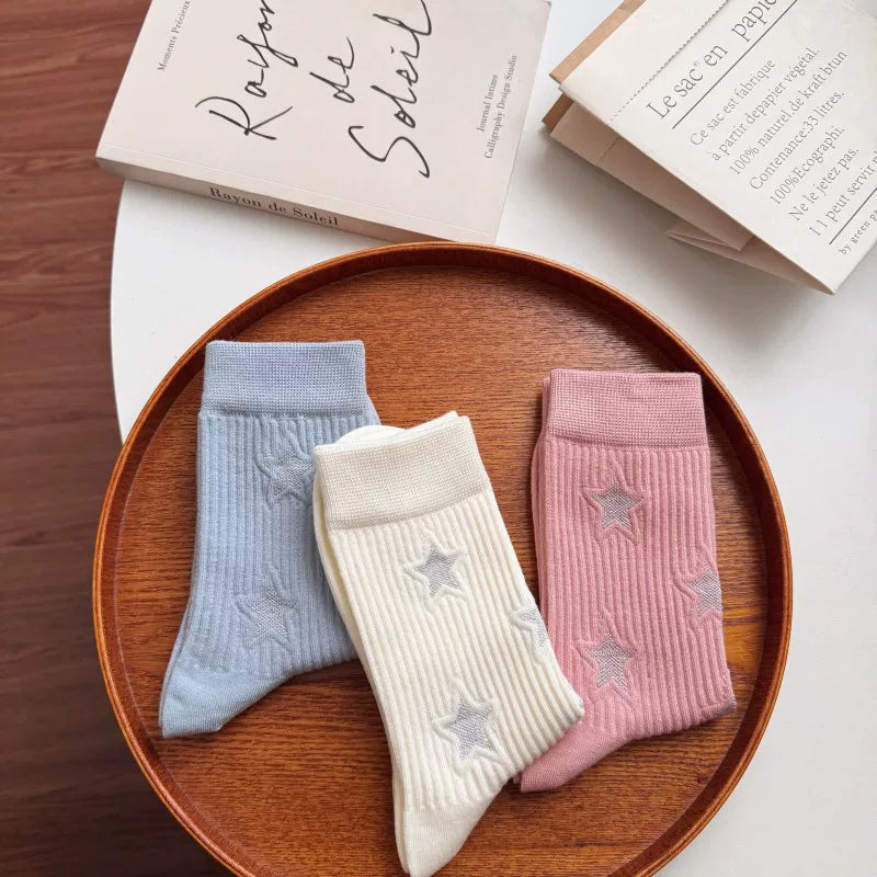 Halo Honey Vertical Stripe Moisture-Wicking Mid-Calf Socks