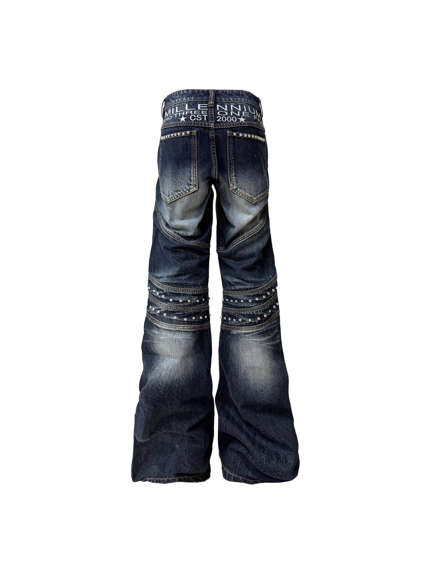 DETW Three-dimensional Embroidery Rivet Micro-pull Jeans