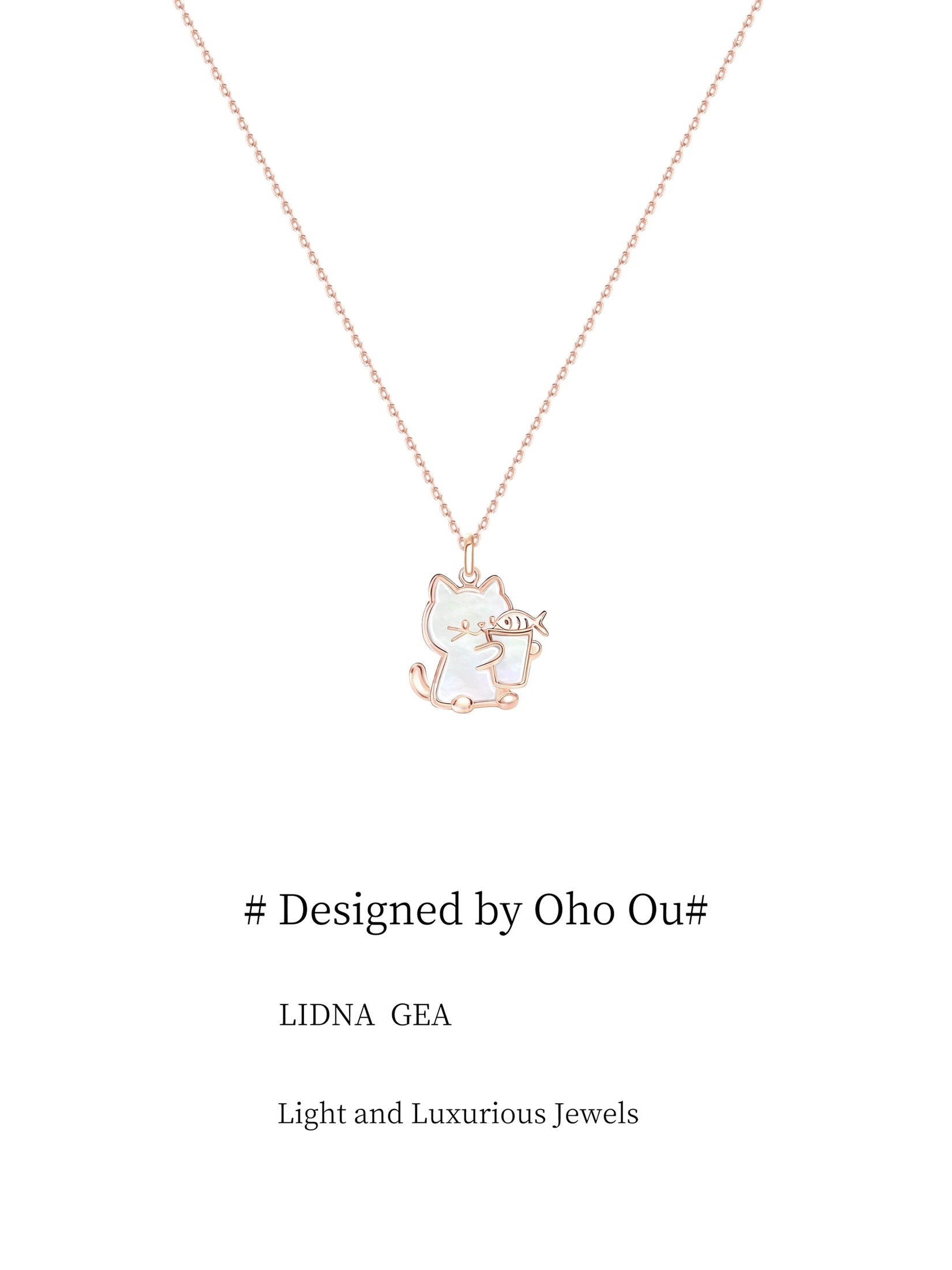 Oho Ou High-end Light Luxury Niche Kitten Necklace