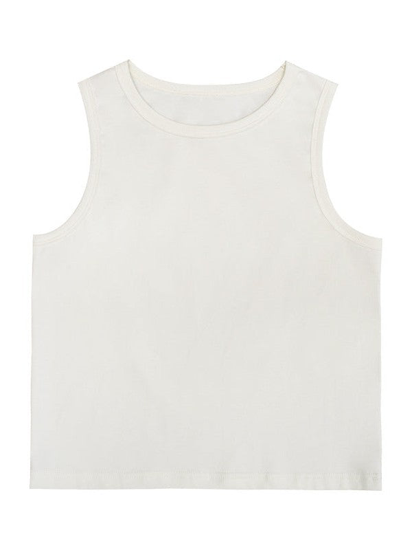 UNF round neck slim-fitting outer Crop Top Tee