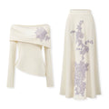 ZIHE One-word Shoulder Knitted Set