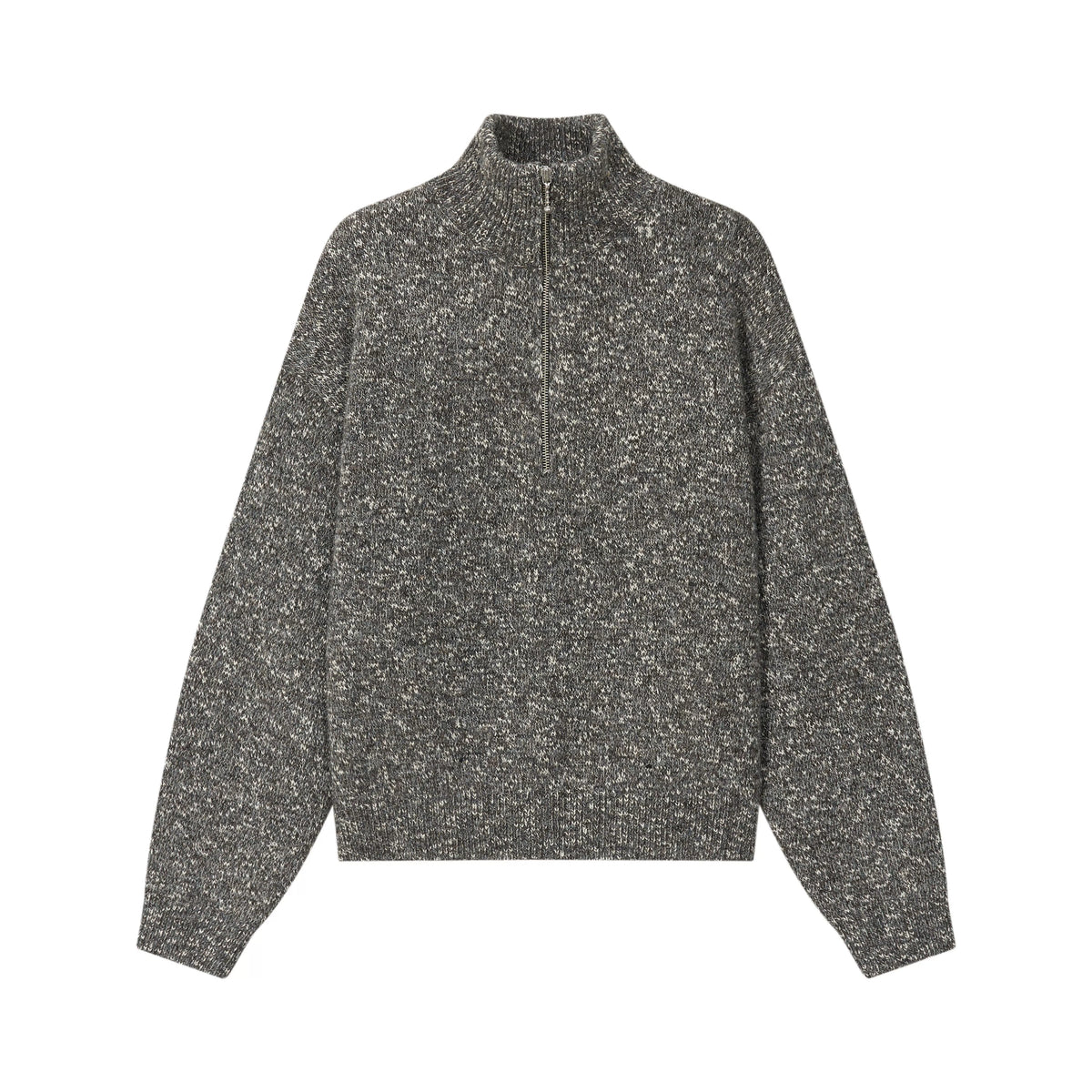 VLABMADE Speckled Half-Zip Stand-Collar Knit Sweater