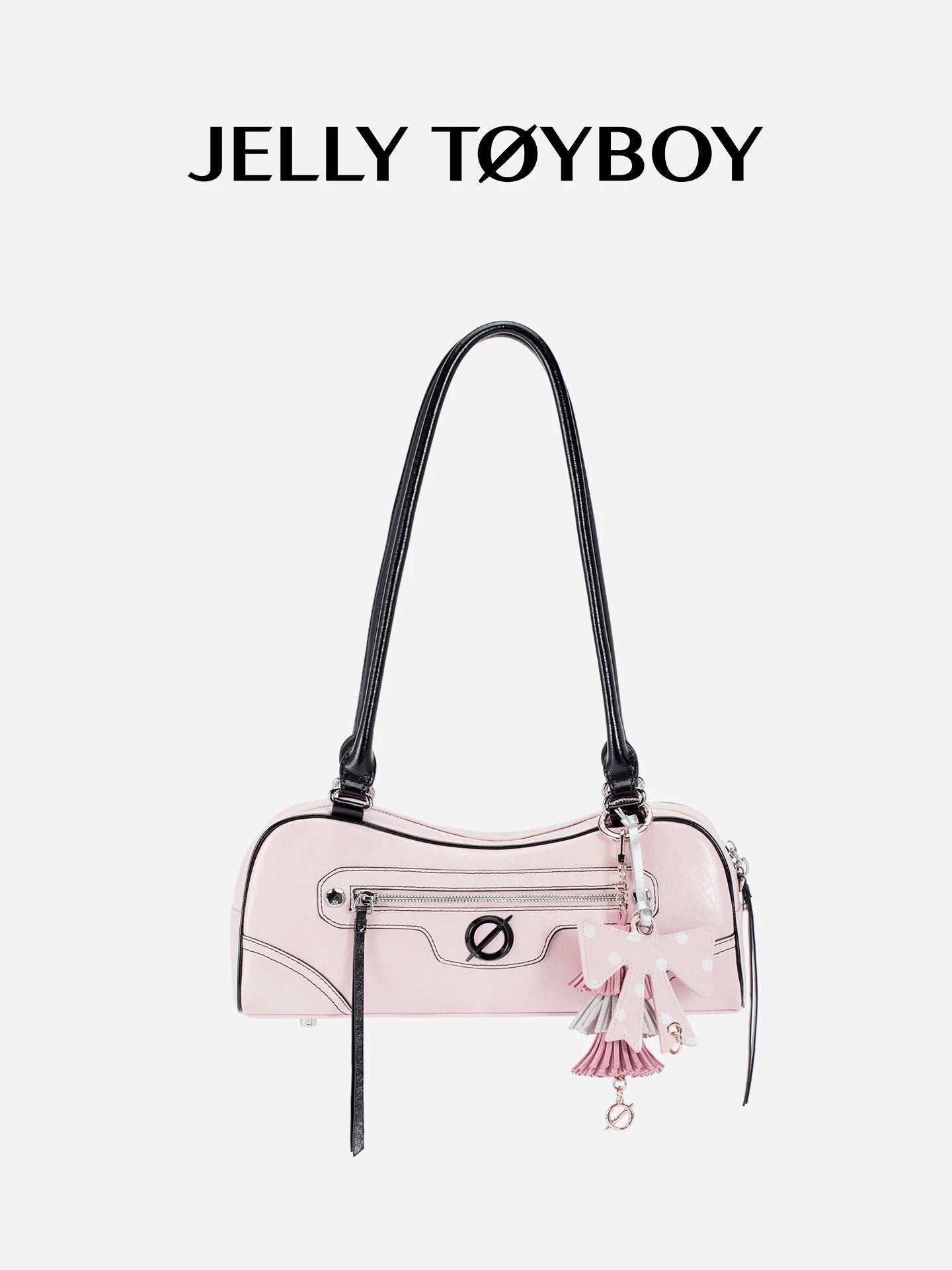 JELLY TOYBOY Pink Faux Leather Zip-Top Underarm Bag