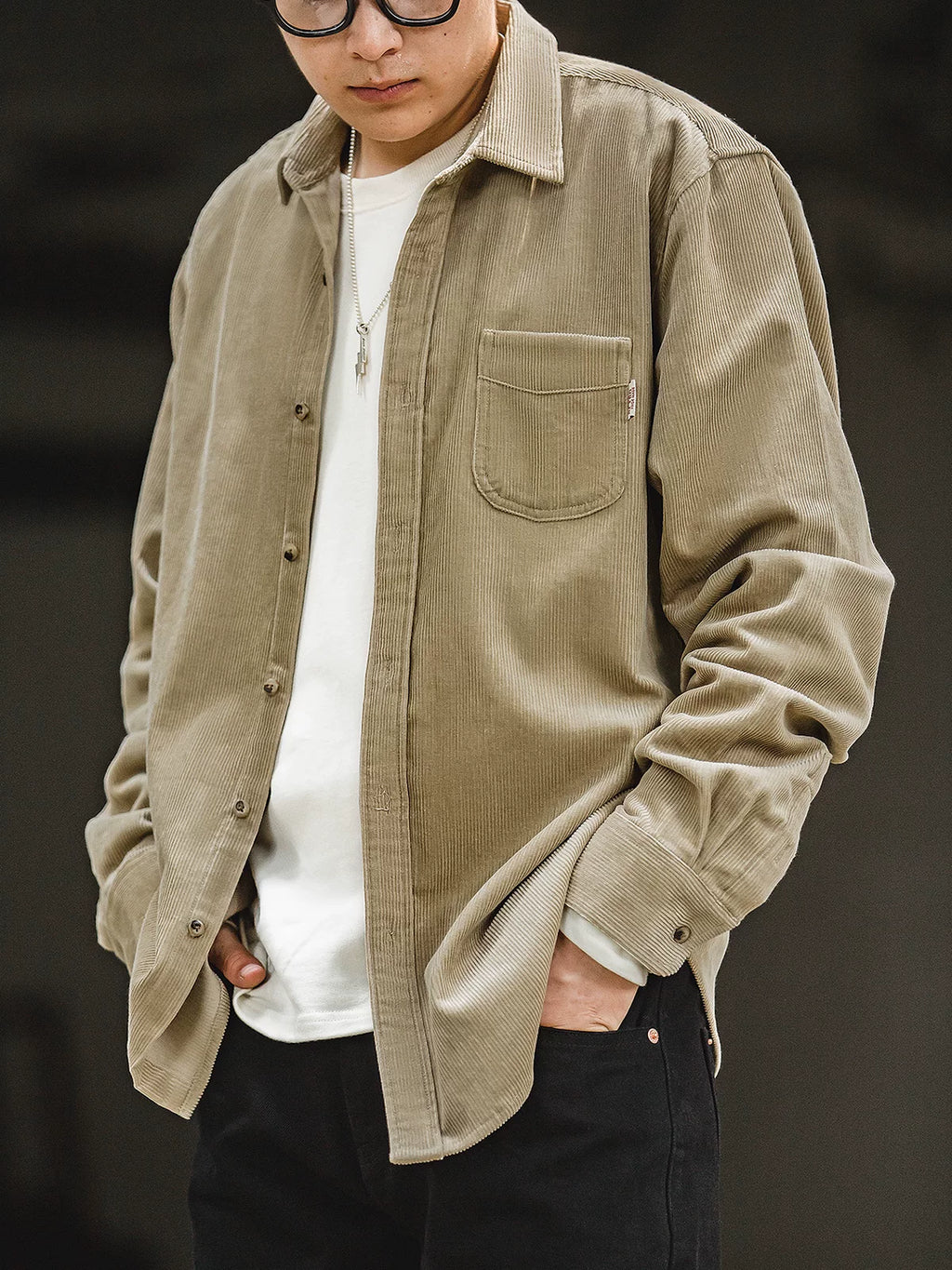Madden Casual Corduroy Long Sleeve Cotton Shirt
