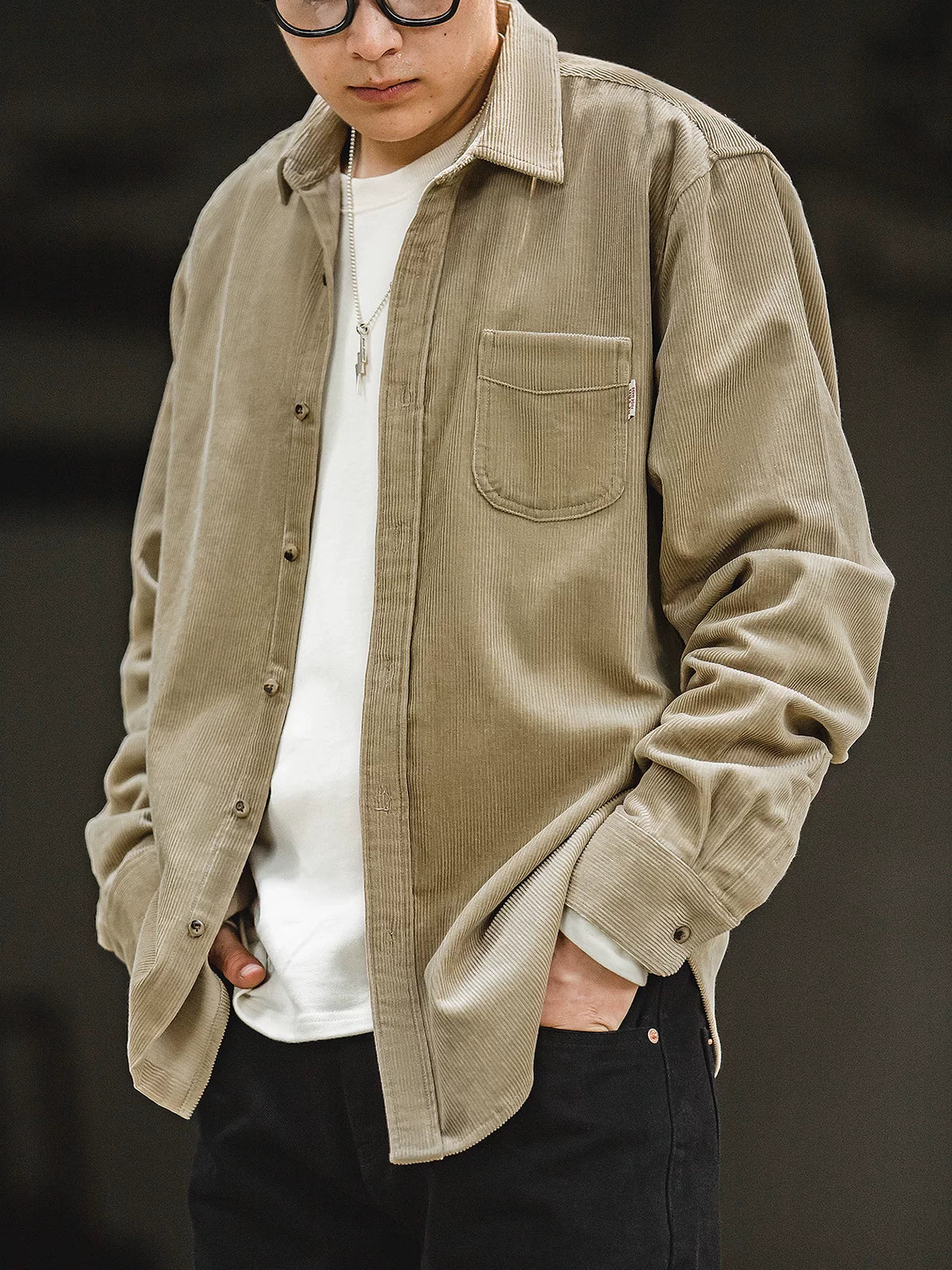 Madden Casual Corduroy Long Sleeve Cotton Shirt