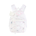 Crying Center White Floral Nylon Zip-Top Backpack