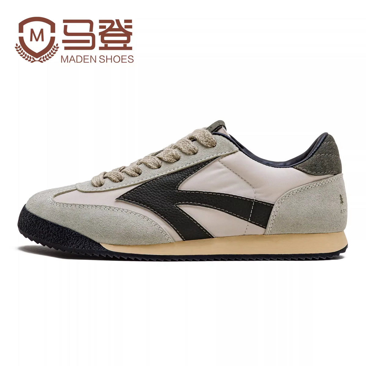 MADEN Suede Lace-Up Retro Skate Sneaker