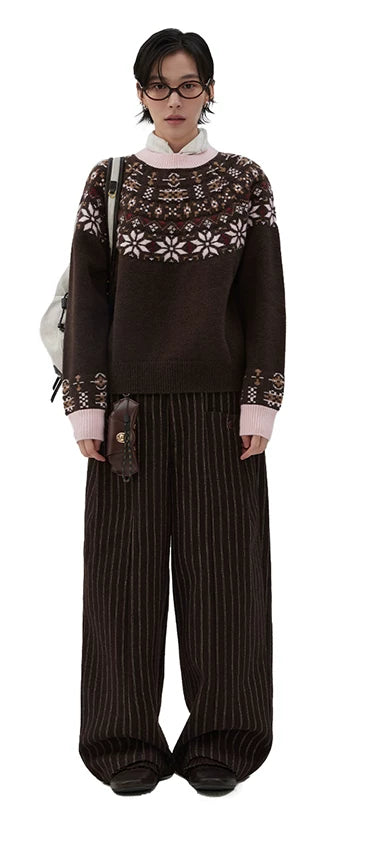 Sameuoo Casual Versatile Jacquard Sweater