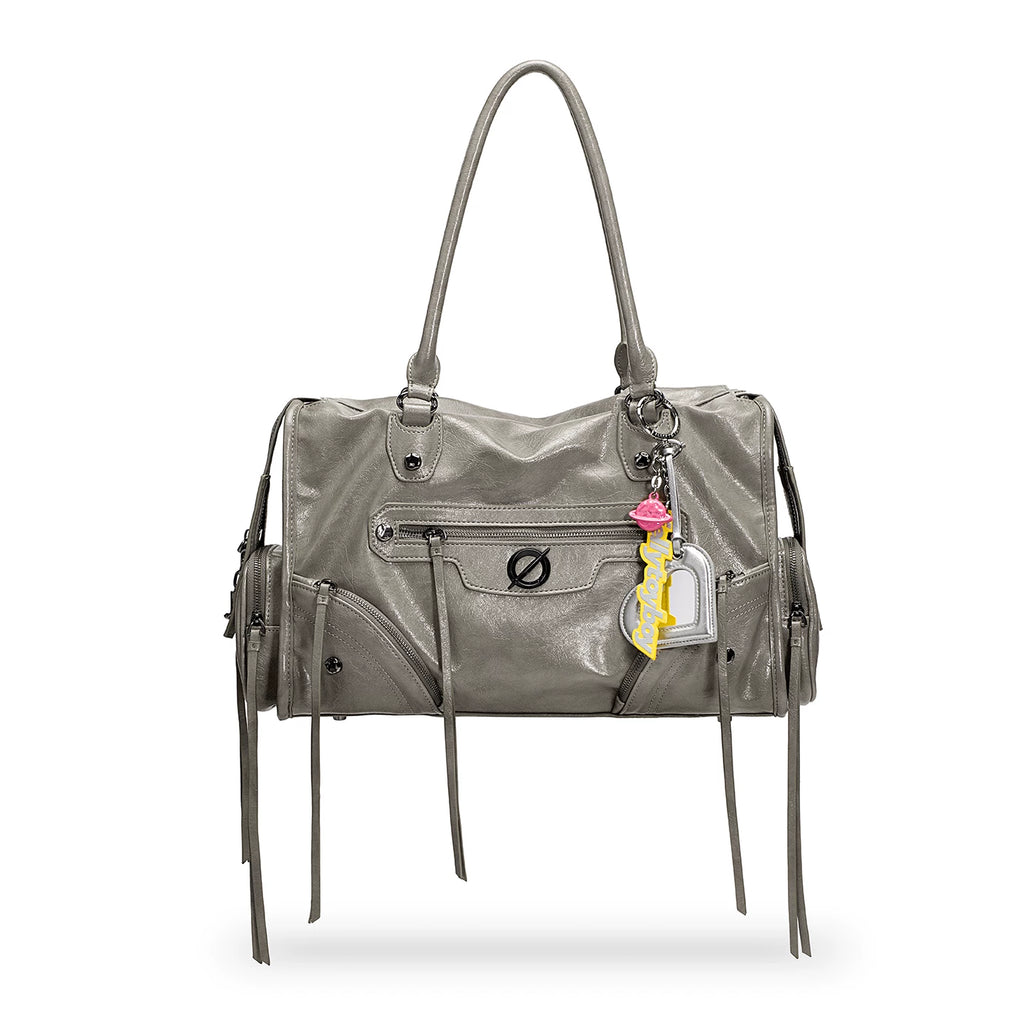 JELLY TOYBOY Faux Leather Studded Zip-Top Shoulder Bag