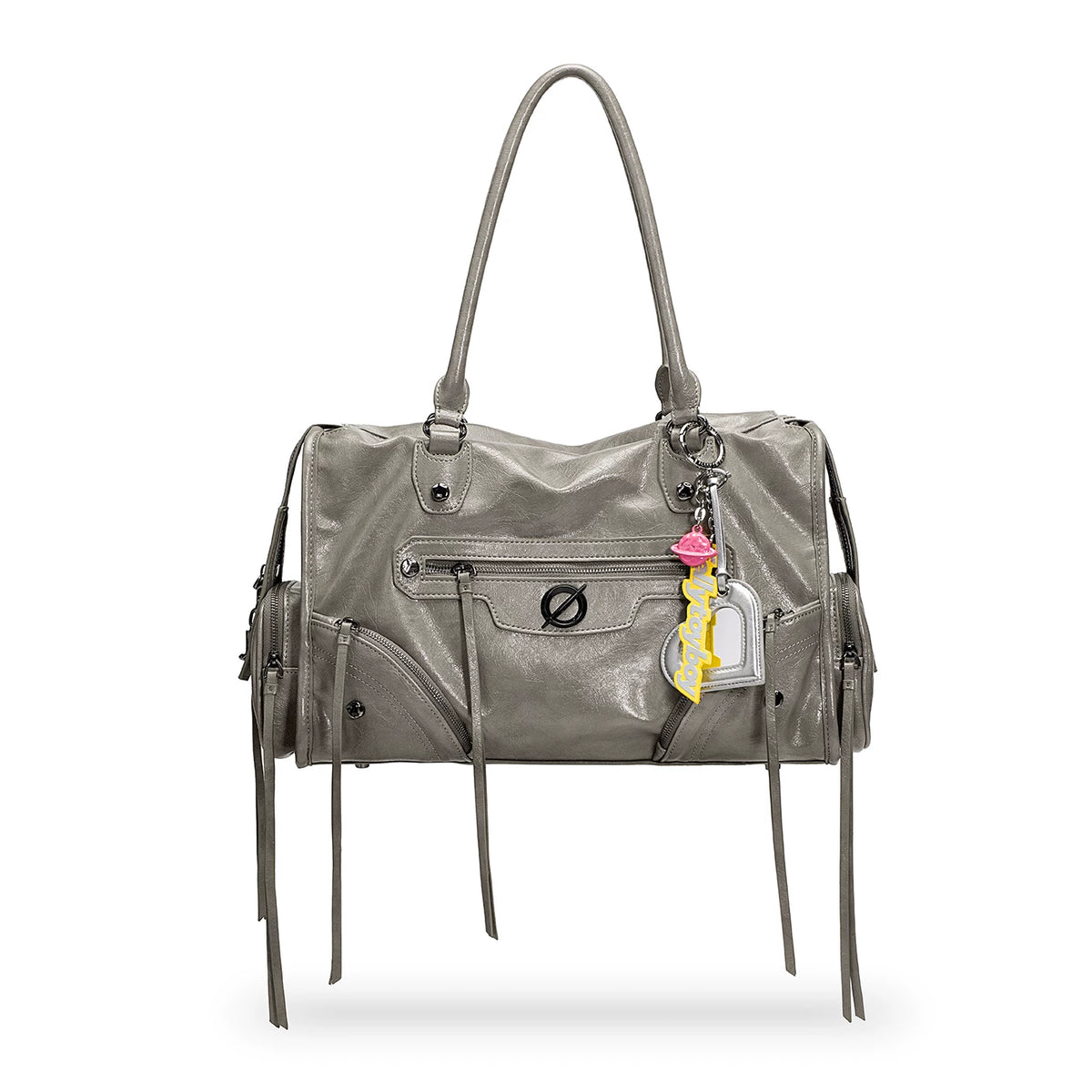 JELLY TOYBOY Faux Leather Studded Zip-Top Shoulder Bag