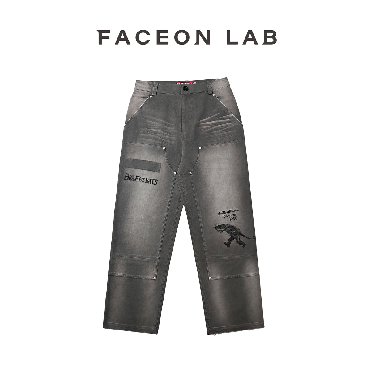 FACEON LAB x White Paper Band Washed Embroidered Jacket