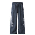 11KN Vintage Alphabet Print Casual Wide Leg Pants