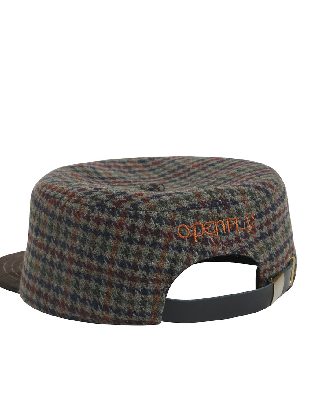 OPENFLY Wool Houndstooth Studded Flat-Brim Cap