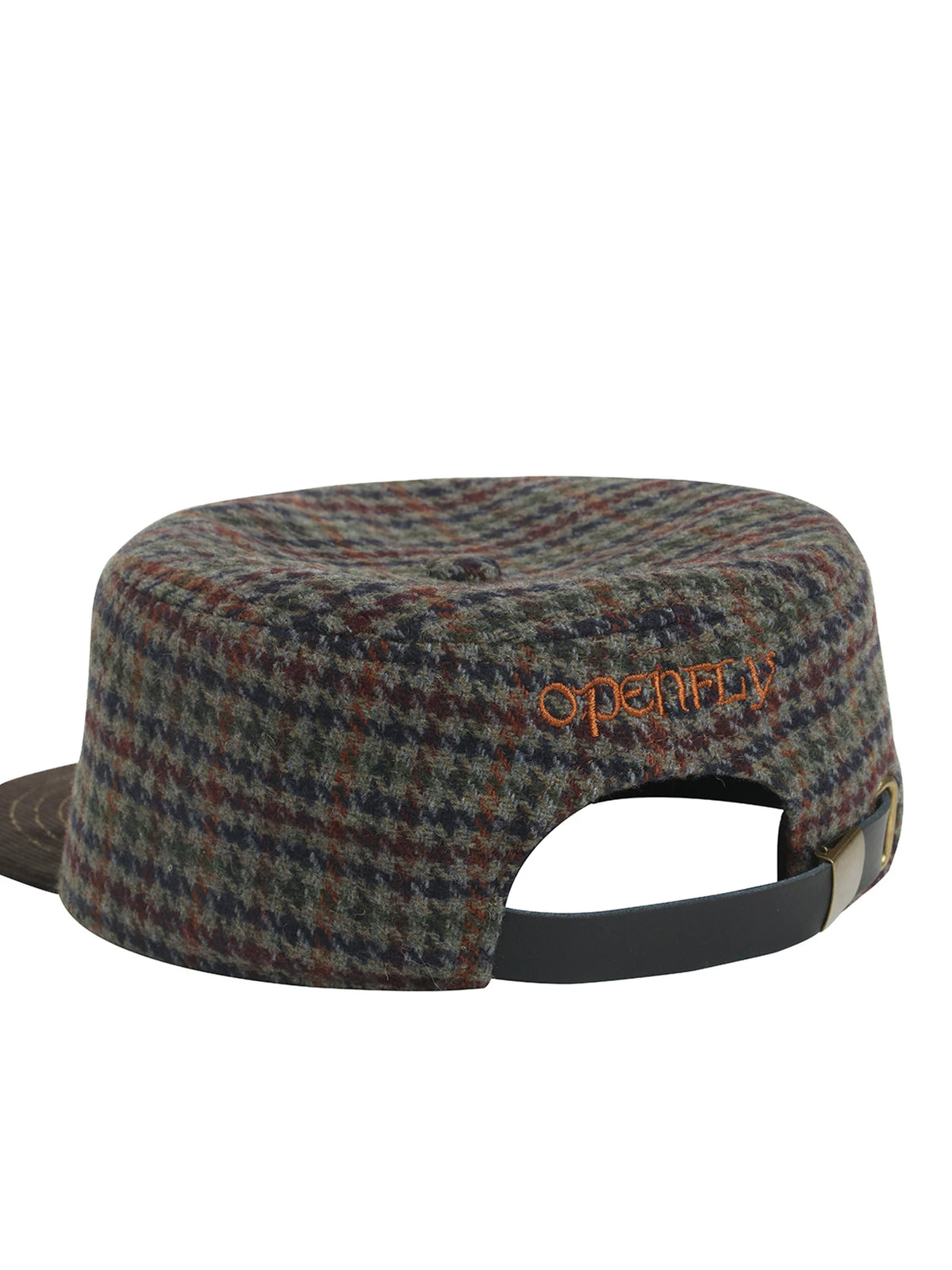 OPENFLY Wool Houndstooth Studded Flat-Brim Cap