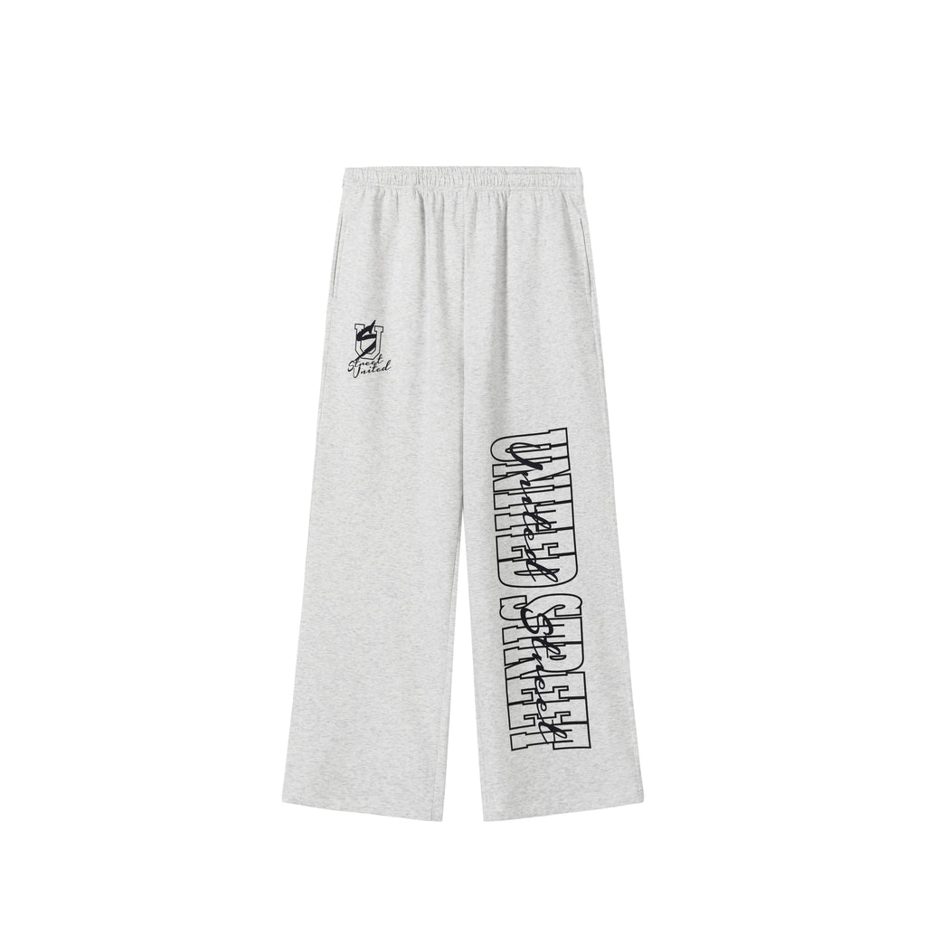UNITED STREETZ US Letter 400g Breathable Loose Straight-Leg Sweatpants