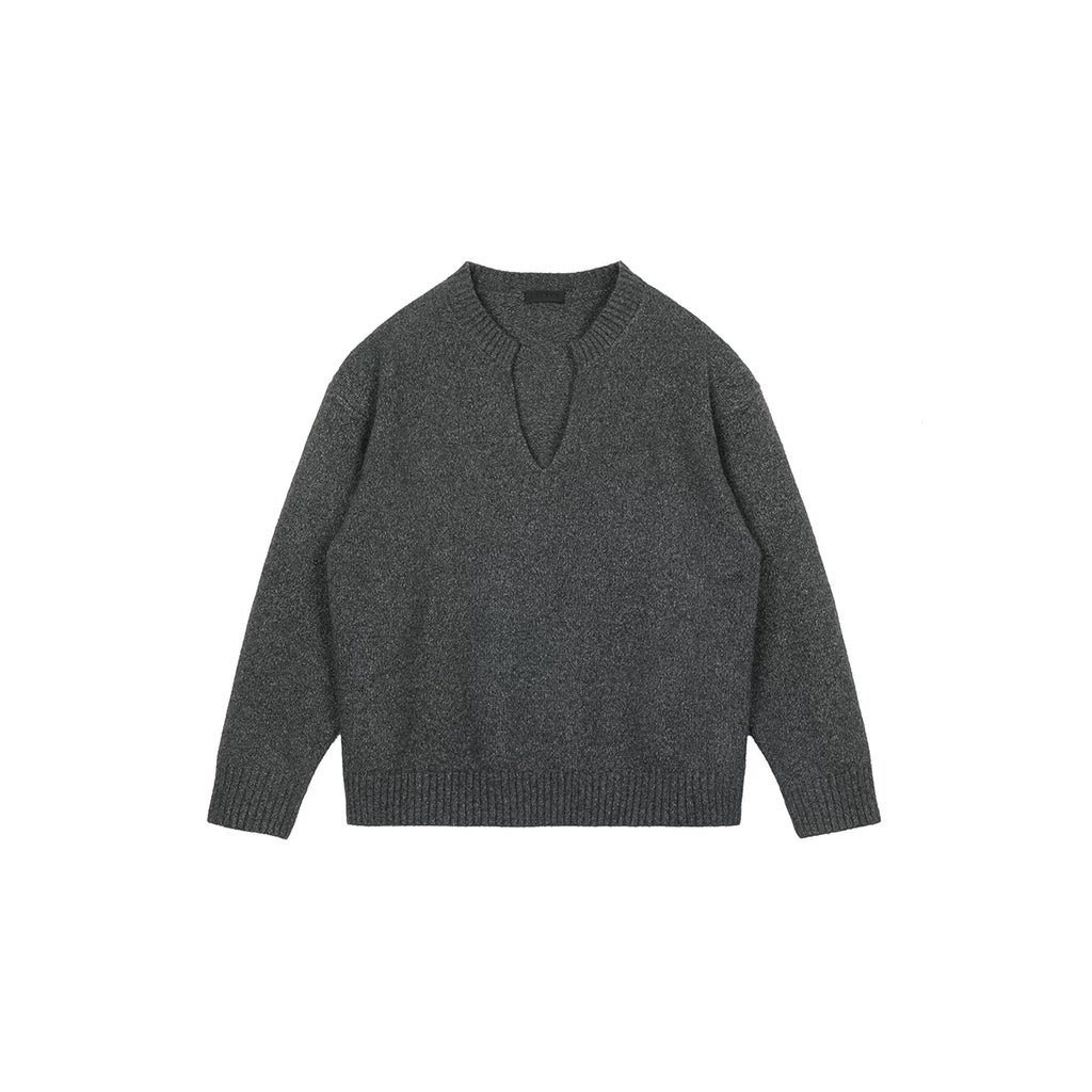 Plus No Logo V Neck Soft and Warm Knitting Shirt