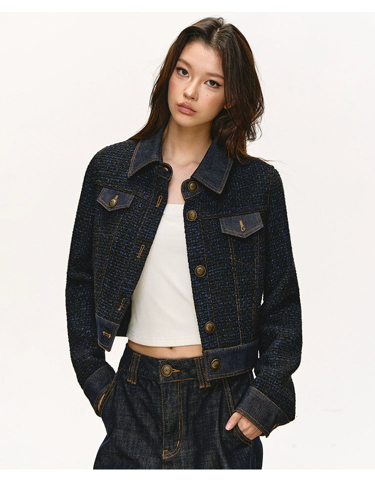Anna Aneae Wool Xiaoxiangfeng Denim Jacket Set