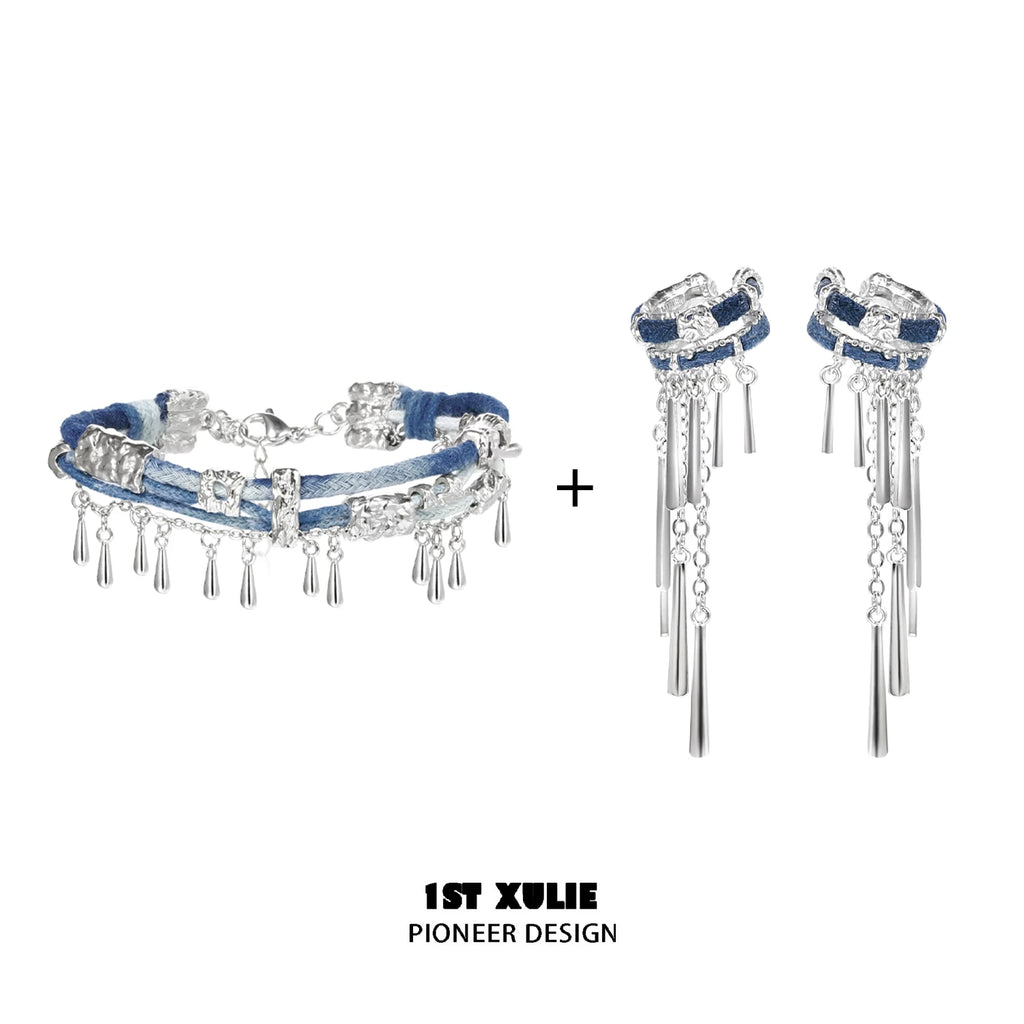 1ST XULIE Braided Blue Woven Bracelet