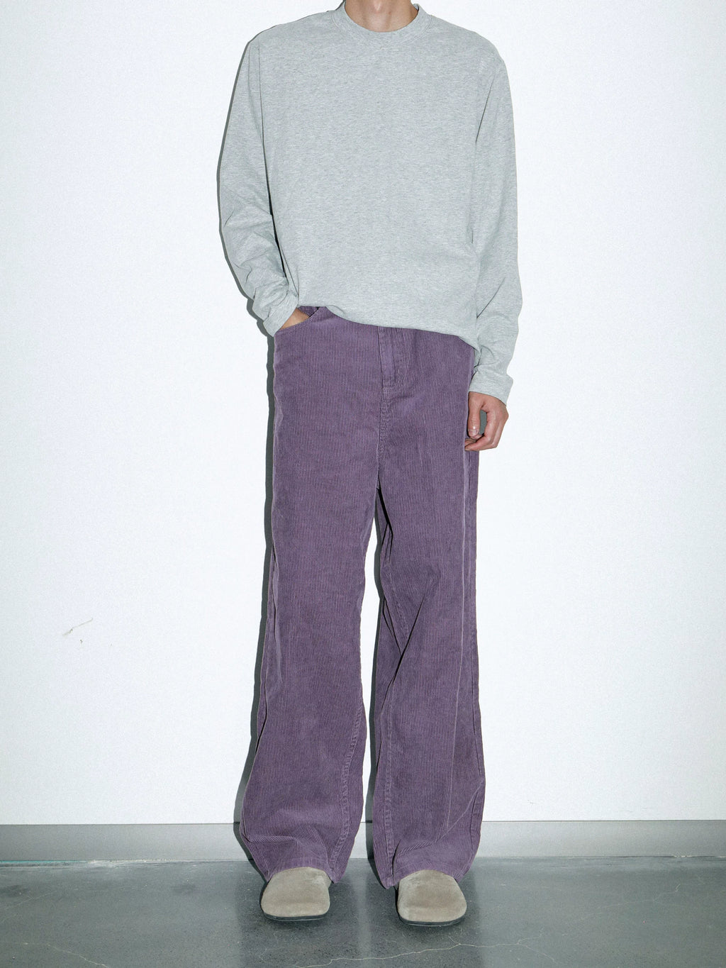 PLUS NO LOGO Brushed Cotton Cropped Long-Sleeve Tee