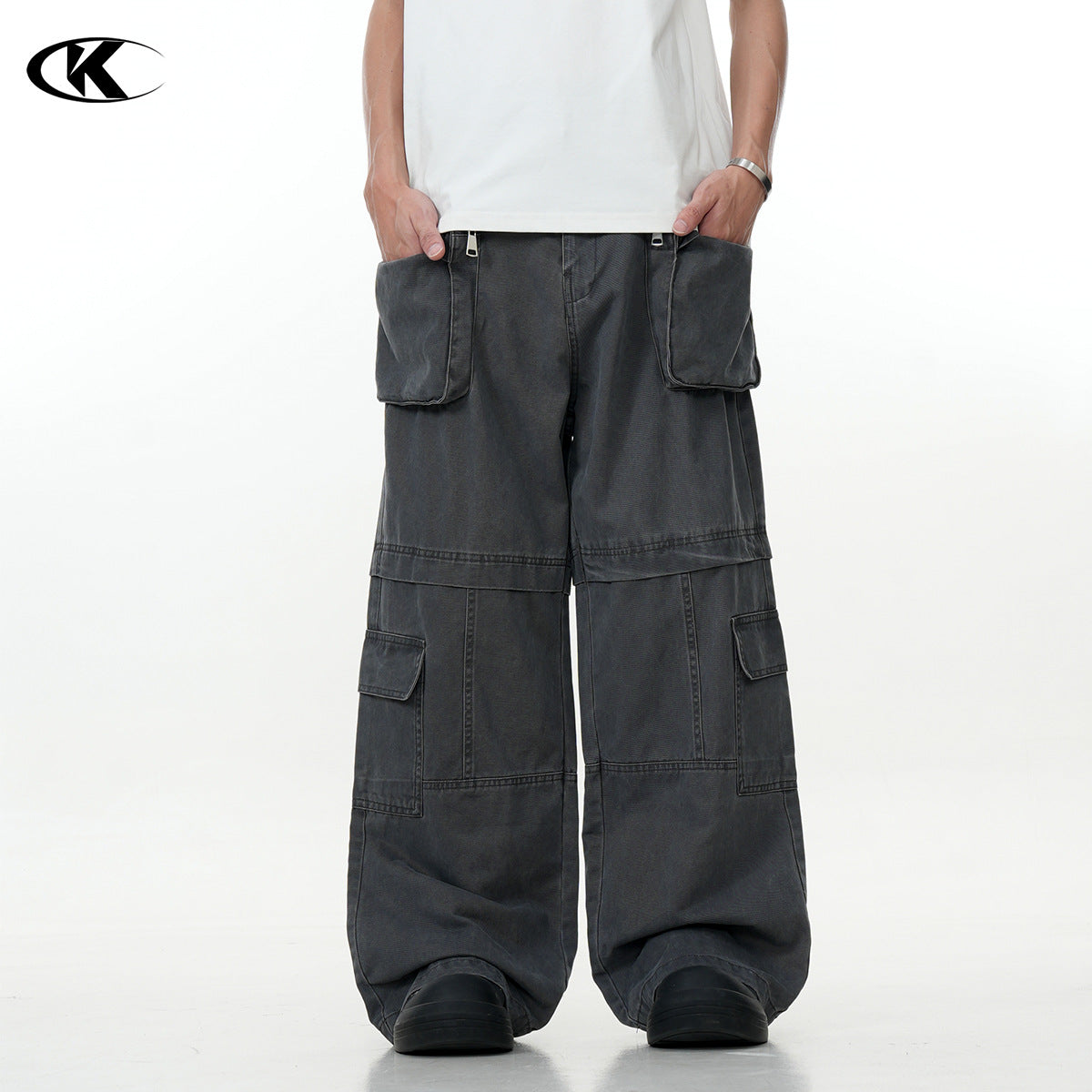 11KN Retro Straight Tooling Loose Casual Pants