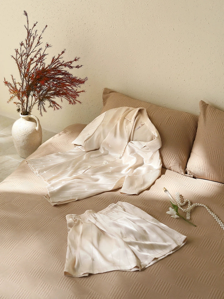 Yuenei Thin Silk Casual Fashion High-end Loungewear