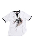 Yemanup Henry Collar Splicing Contrasting Color Versatile Tee