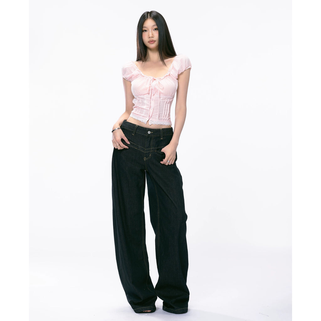 WITHMIN Sexy Shoulder Waist Pure Lust Tee