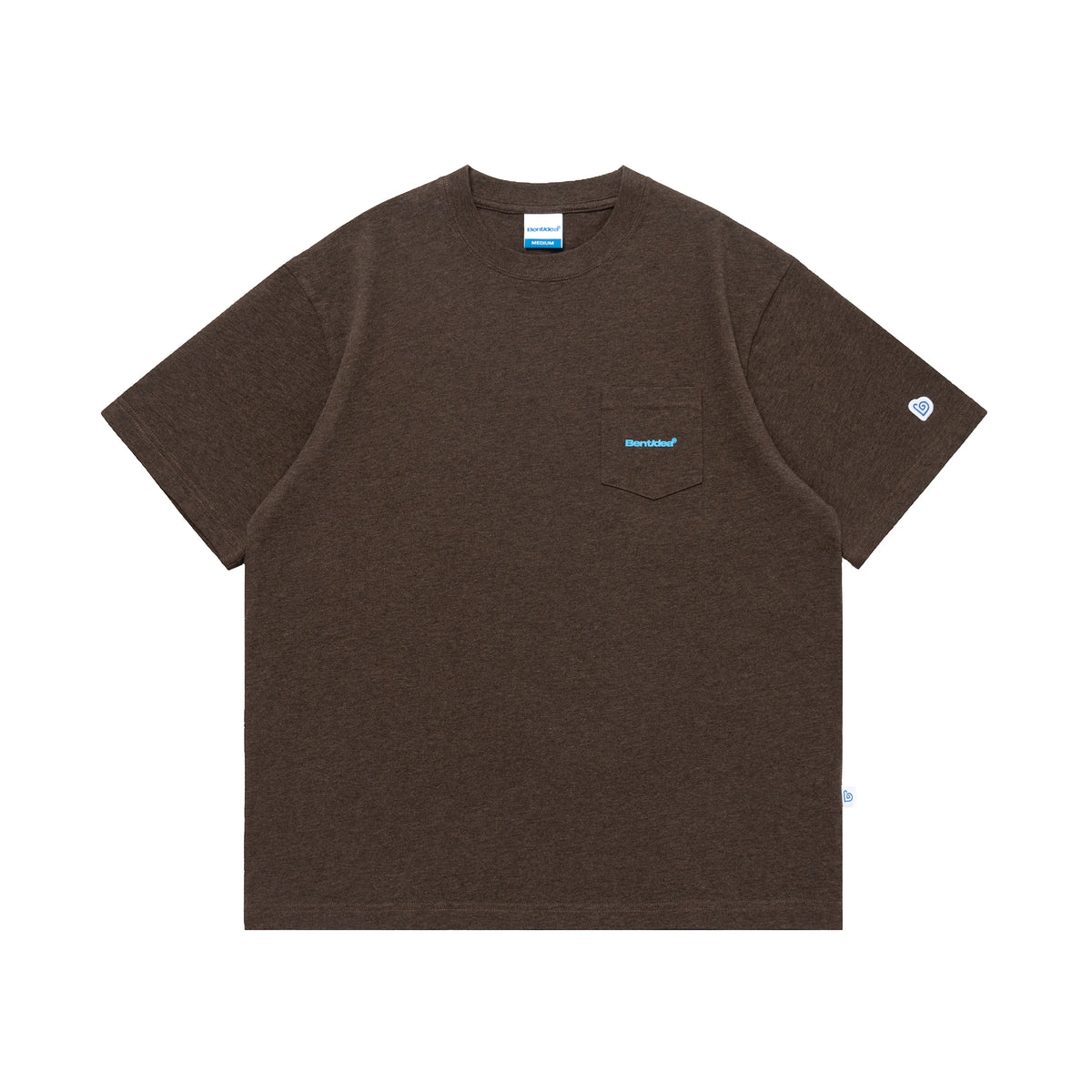 BENT IDEA Pocket Letter Print Cotton-Linen Blend Loose-Fit T-Shirt