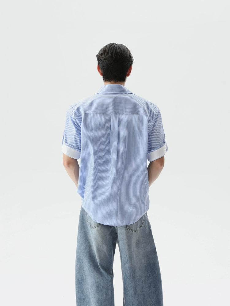 TURNTIDE Casual Loose Simple Striped Shirt
