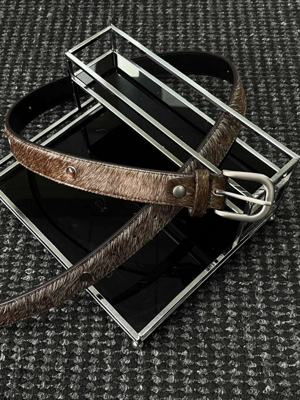 NOT UGLY Leather Hot Silver Made Old Buckle Belt