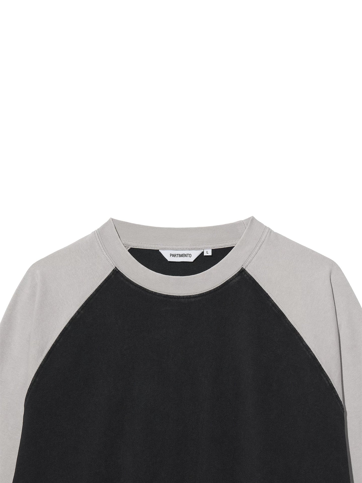 PARTIMENTO Color-Block 260g Washed Oversized Long-Sleeve Tee