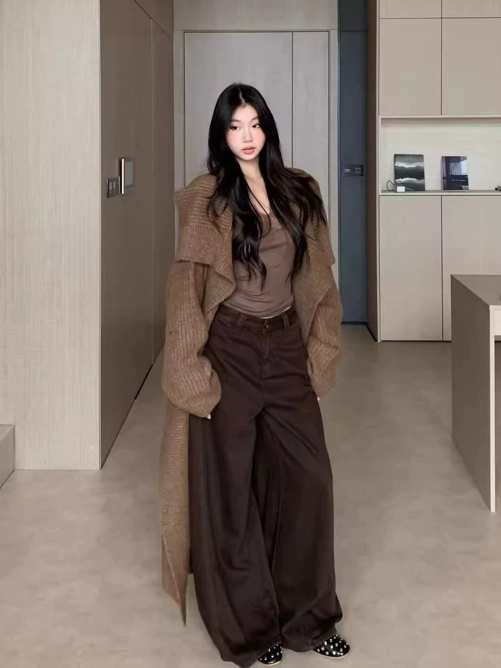 WITHMIN Loose and Thin Knitted Cardigan Jacket