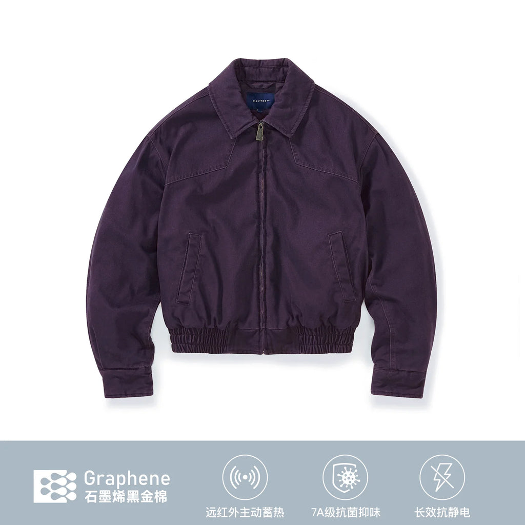714Street Vintage MA1 Bomber Jacket Washed Cinched-Waist Cropped