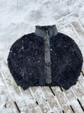 Eme Retro Fuzzy Trimmed Leather Warm Stand Collar Jacket
