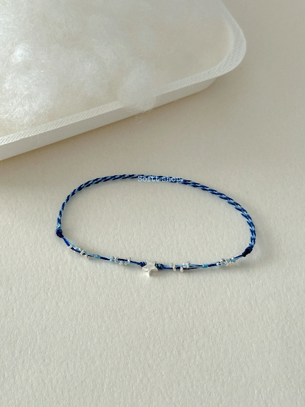 softt Sterling Silver Star Charm Braided Bracelet