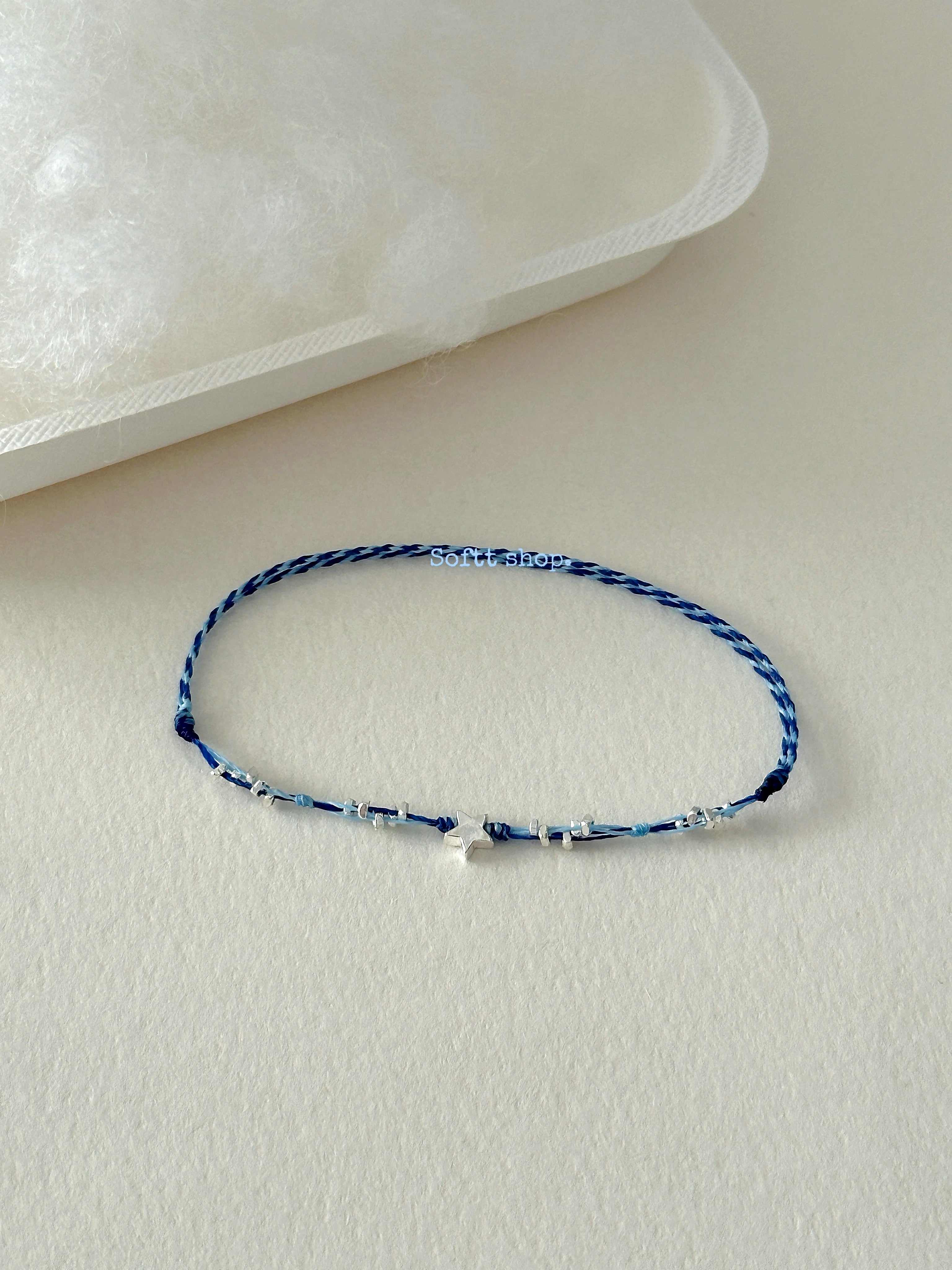 softt Sterling Silver Star Charm Braided Bracelet